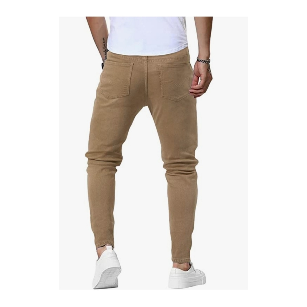 Men's Slim Fit Super Skinny Khaki Denim Stretch Jeans Size 32 NWT - Picture 3 of 5